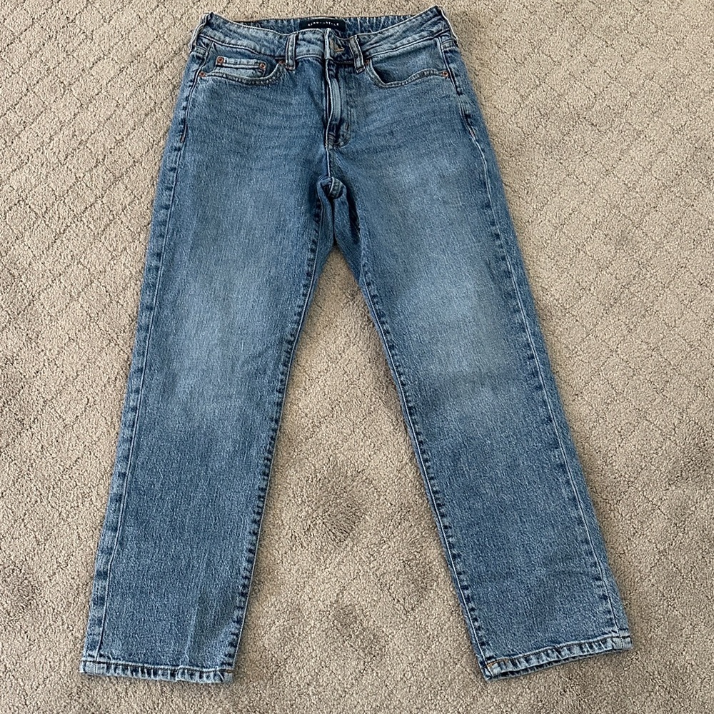Aeropostale Women’s Mid Rise Ankle Straight Jeans